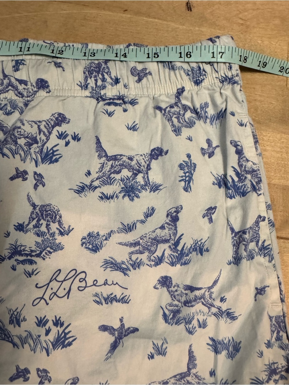 L.L. Bean Blue Toile retriever dog and duck Print Women's Pajama Pants large P - Picture 6 of 7